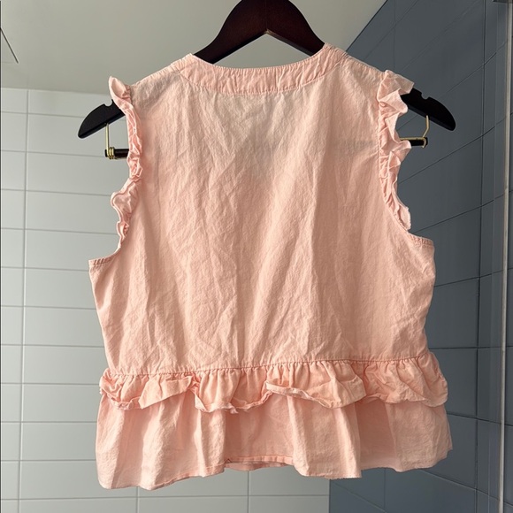 Little White House Pink Flutter Sleeve Peplum Tank Top Size Small - Picture 4 of 10